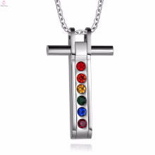 Collar pendiente del nuevo arco iris del orgullo gay del arco iris del acero inoxidable